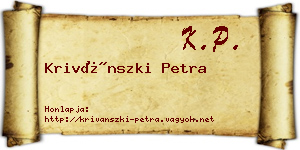 Krivánszki Petra névjegykártya