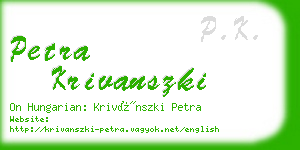 petra krivanszki business card